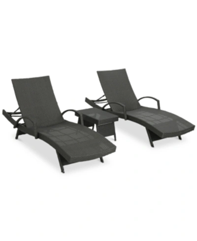 NOBLE HOUSE BRANDON OUTDOOR CHAISE LOUNGE & SIDE TABLE 3-PC. SET