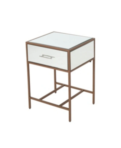 NOBLE HOUSE KIMORA MODERN IRON AND FAUX WOOD SIDE TABLE