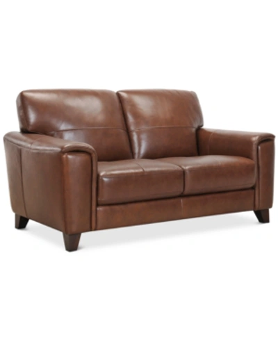 FURNITURE BRAYNA 65" CLASSIC LEATHER LOVESEAT, CREATED FOR MACY'S