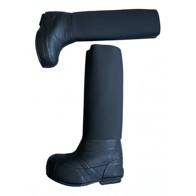 CELINE PLANET BLACK RUBBER BOOTS