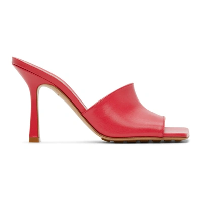 BOTTEGA VENETA PINK STRETCH HEELED SANDALS