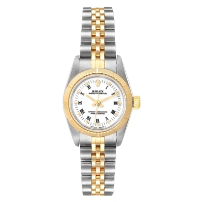 ROLEX OYSTER PERPETUAL NONDATE LADIES STEEL YELLOW GOLD WATCH 67243