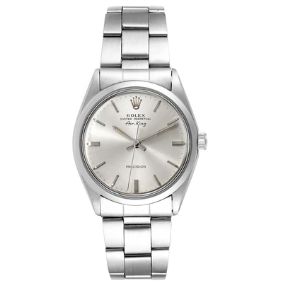 ROLEX AIR KING VINTAGE STAINLESS STEEL SILVER DIAL MENS WATCH 5500