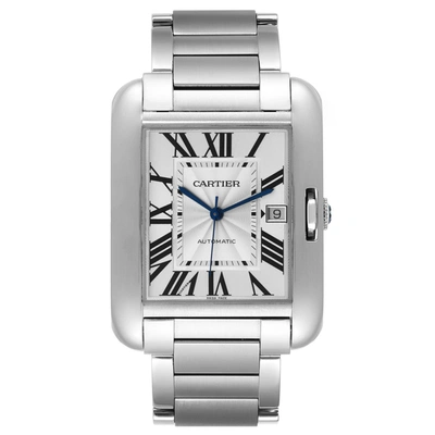 CARTIER TANK ANGLAISE XL STEEL AUTOMATIC MENS WATCH W5310008 BOX PAPERS