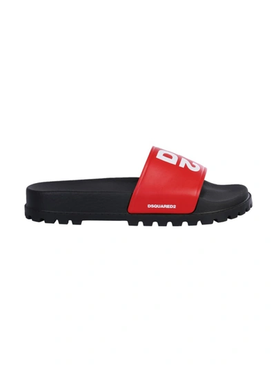 DSQUARED2 RED LEATHER SANDALS