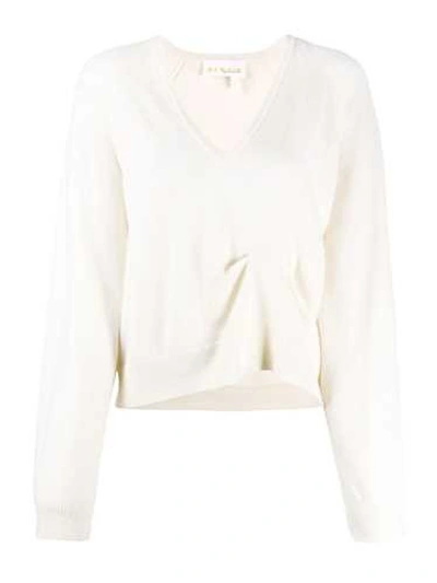 REMAIN WHITE SWEATER WITH PLEATS