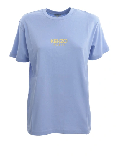 KENZO LIGHT BLUE COTTON T-SHIRT