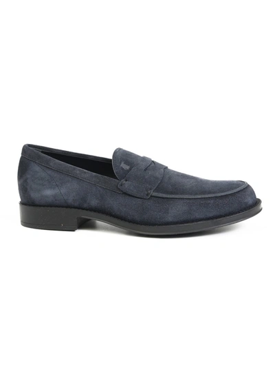 TOD'S BLUE SUEDE LOAFERS
