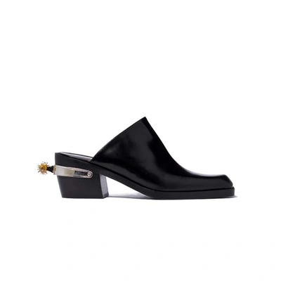 NODALETO SQUARE TOE LEATHER MULES WITH HEEL DETAIL