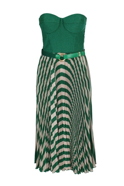 ELISABETTA FRANCHI GREEN COTTON DRESS