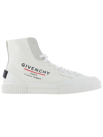 GIVENCHY WHITE FABRIC HI TOP SNEAKERS
