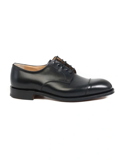 CHURCH'S BLACK LEATHER LACE-UP SHOES