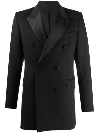 AMI ALEXANDRE MATTIUSSI THIS DOUBLE-BREASTED TUXEDO JACKET FEATURES A DOUBLE-BREASTED FRONT FASTENING, FRONT FLAP POCKETS, A