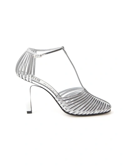 GIVENCHY SILVER LEATHER SANDALS