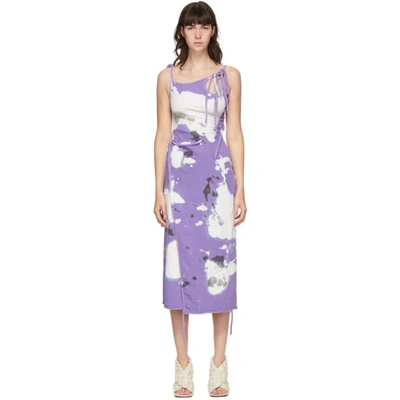 OTTOLINGER SSENSE EXCLUSIVE PURPLE & WHITE JERSEY WRAP DRESS