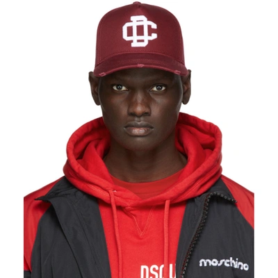 DSQUARED2 DSQUARED2 BURGUNDY DC CREST BASEBALL CAP