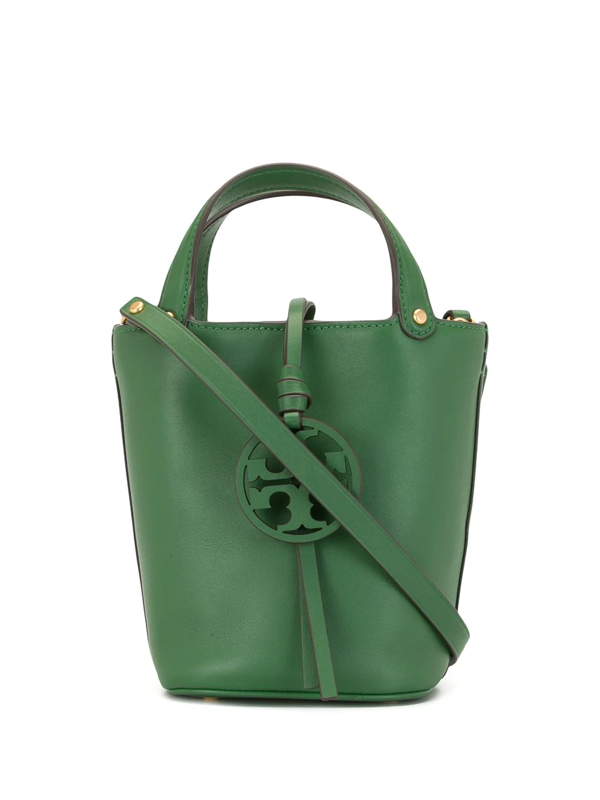 Shop Tory Burch Miller Mini Bucket Bag In Green