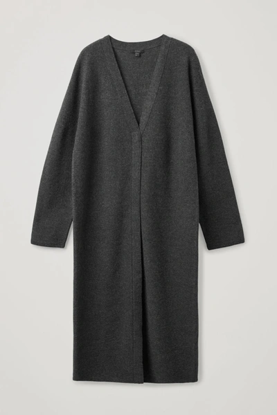 COS BOILED MERINO WOOL LONGLINE CARDIGAN