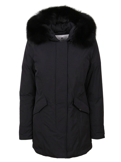 WOOLRICH BLACK PADDED JACKET TECHNICAL FABRIC