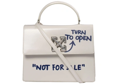 OFF-WHITE  2.8 JITNEY QUOTE-PRINT CROSSBODY BAG "NOT FOR SALE" OFF WHITE/VIOLET