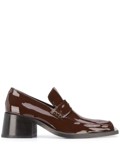 MARTINE ROSE BLOCK HEEL PATENT LEATHER LOAFERS