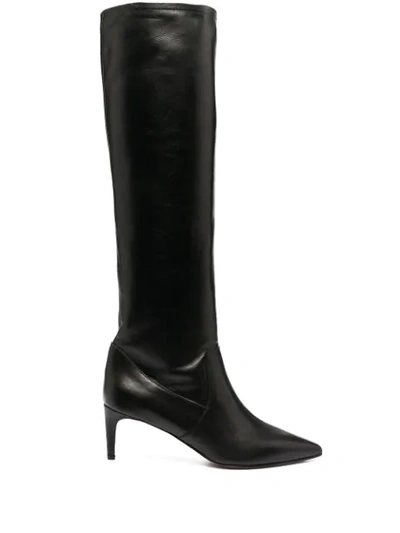 RED VALENTINO POINTED TOE KNEE-HIGH BOOTS