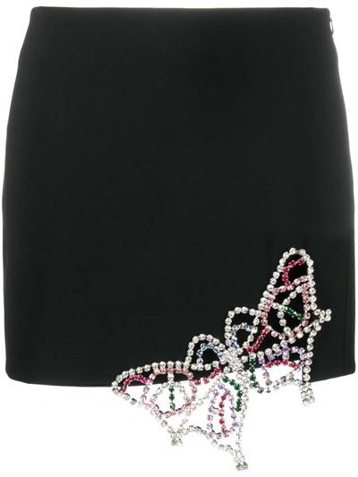 AREA BUTTERFLY EMBELLISHED MINI SKIRT