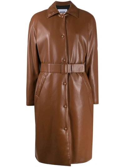 MSGM BELTED SINGLE-BREASTED COAT