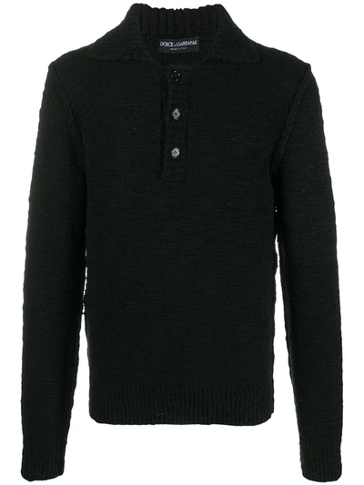 DOLCE & GABBANA KNITTED POLO-STYLE JUMPER