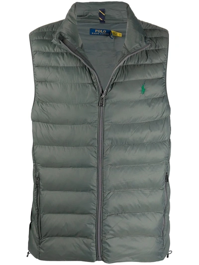 POLO RALPH LAUREN LOGO-EMBROIDERED QUILTED GILET