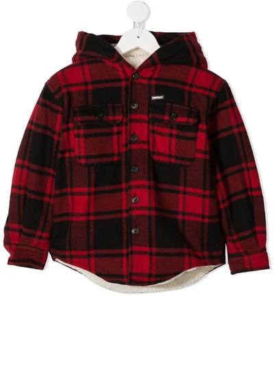 DSQUARED2 CHECK-PATTERN HOODED JACKET
