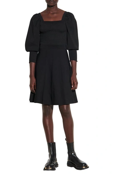 SANDRO RUCHED KNIT DRESS