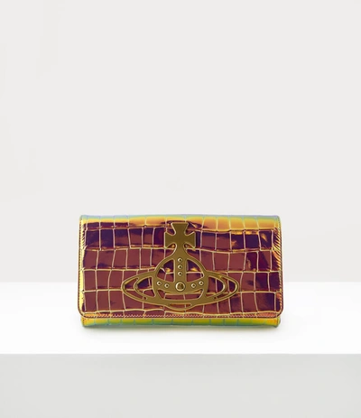 ★Vivienne Westwood★ ORB Logo 52030003 S000D H407 Clutch Ba Vivienne Westwood Archive Orb Clutch Bag Iridescent/brass In