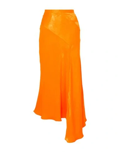HOUSE OF HOLLAND HOUSE OF HOLLAND WOMAN LONG SKIRT ORANGE SIZE 2 POLYESTER