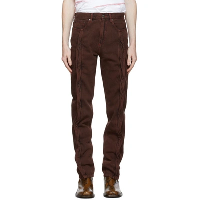 Y/PROJECT Y/PROJECT BROWN TWISTED SEAM JEANS