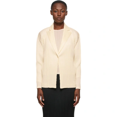 ISSEY MIYAKE PLEATS PLEASE ISSEY MIYAKE OFF-WHITE MONTHLY COLORS SEPTEMBER BLAZER