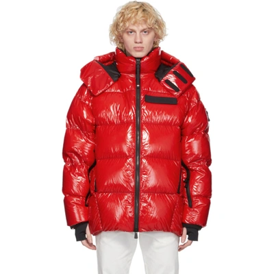 MONCLER RED DOWN VERRAND PUFFER JACKET