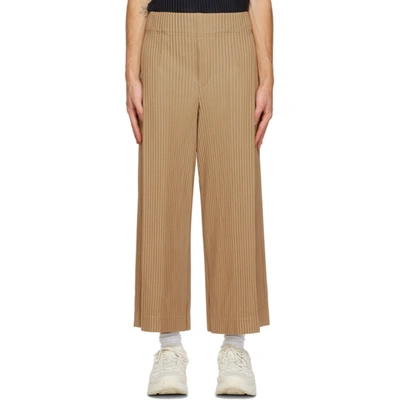 ISSEY MIYAKE HOMME PLISSE ISSEY MIYAKE BROWN PLEATS BOTTOMS 1 TROUSERS