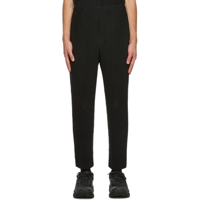 ISSEY MIYAKE BLACK COLORFUL PLEATS TROUSERS
