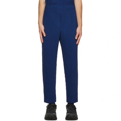 ISSEY MIYAKE HOMME PLISSE ISSEY MIYAKE BLUE COLORFUL PLEATS TROUSERS
