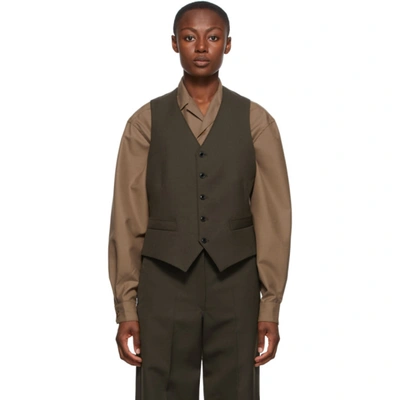 LEMAIRE LEMAIRE BROWN WOOL VEST