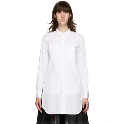 COMME DES GARÇONS HOMME DEUX WHITE POCKET SHIRT SHORT DRESS