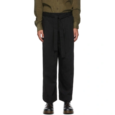NAKED AND FAMOUS NAKED AND FAMOUS DENIM SSENSE EXCLUSIVE BLACK WIDE-LEG TROUSERS