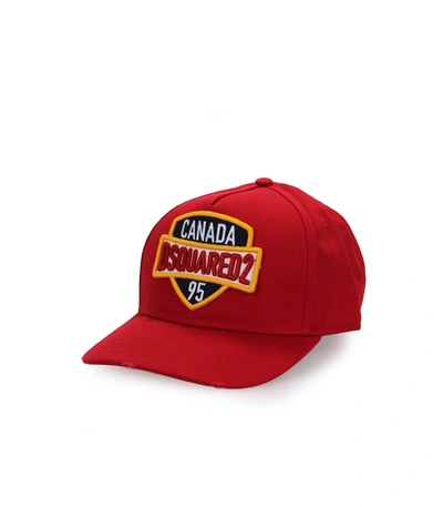 DSQUARED2 PATCH RED BASEBALL CAP
