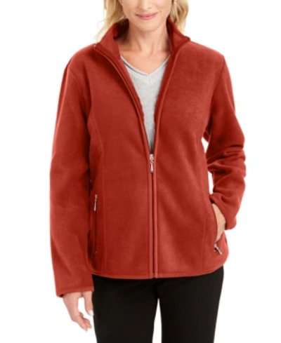 KAREN SCOTT SPORT ZIP-UP ZEROPROOF FLEECE JACKET, CREATED FOR MACY'S