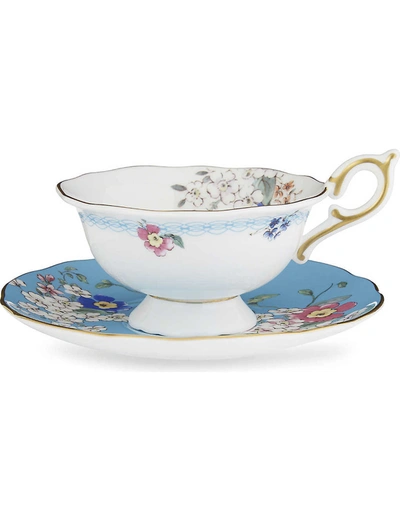 WEDGWOOD WONDERLUST APPLE BLOSSOM TEACUP AND SAUCER