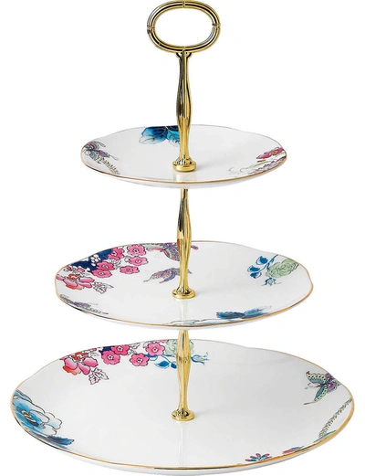 WEDGWOOD BUTTERFLY BLOOM THREE-TIER CAKE STAND