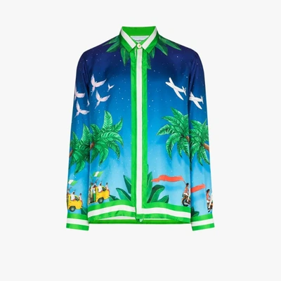 CASABLANCA MULTICOLOUR X HOMECOMING LAGOS TENNIS CLUB PRINTED SHIRT