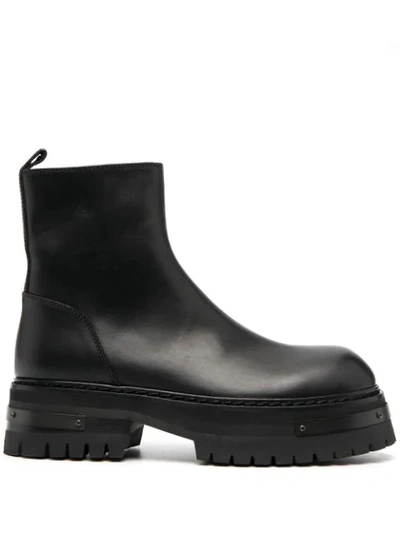 ANN DEMEULEMEESTER TUCSON NERO LEATHER BOOTS