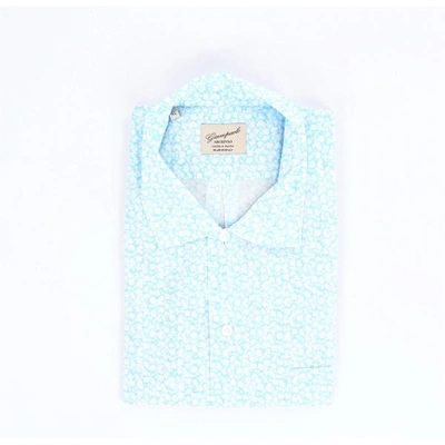 GIAMPAOLO VIOZZI GIAMPAOLO SHIRTS CASUAL MEN CELESTE AND WHITE